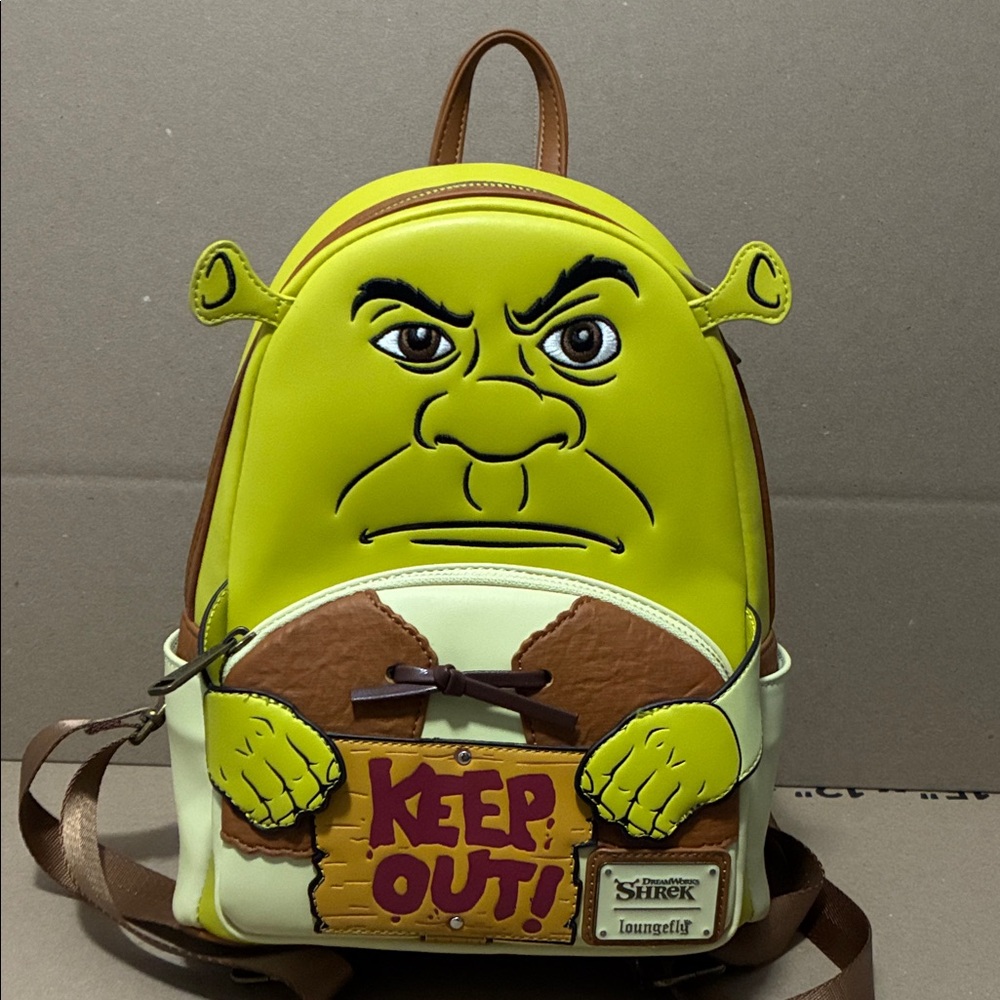 Loungefly Shrek Backpack - Lime Green and Brown